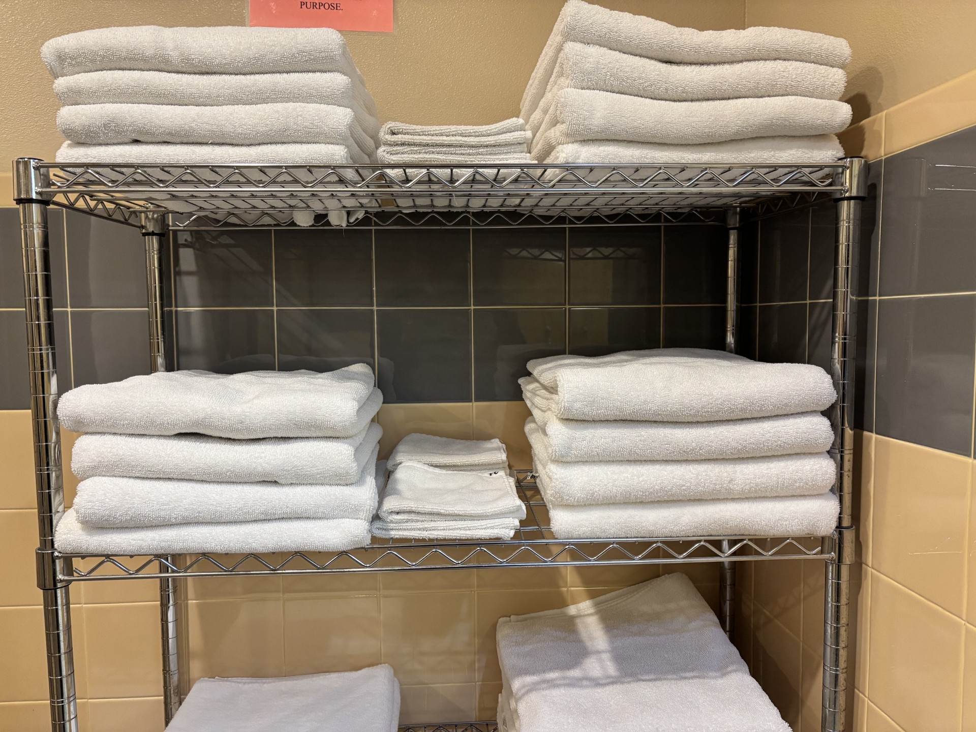 Fresh towels available in the women’s locker room